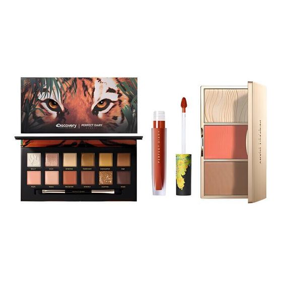 PERFECT DIARY Koi Girl Makeup Makeup Sets Easy To Blend Matte Eyeshadow Palette &amp; Velour Lipstick