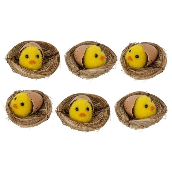 Набор из 6 изделий декоративных "Гнездо пасхальное" (6*5*4), L17 W11,5 H4 см