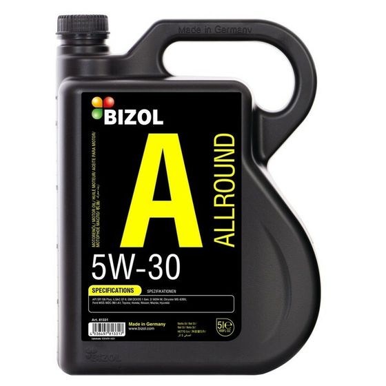 Масло моторное BIZOL Allround 5W-30 SP/SN Plus GF-6A, НС-синтетическое, 5 л