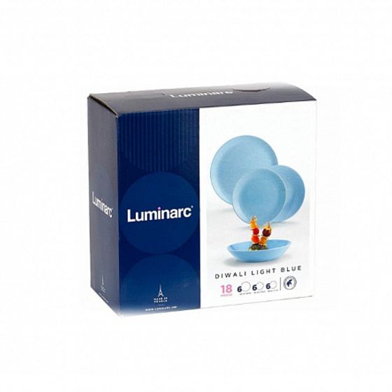 Столовый набор 18 предметов ДИВАЛИ ЛАЙТ БЛЮ