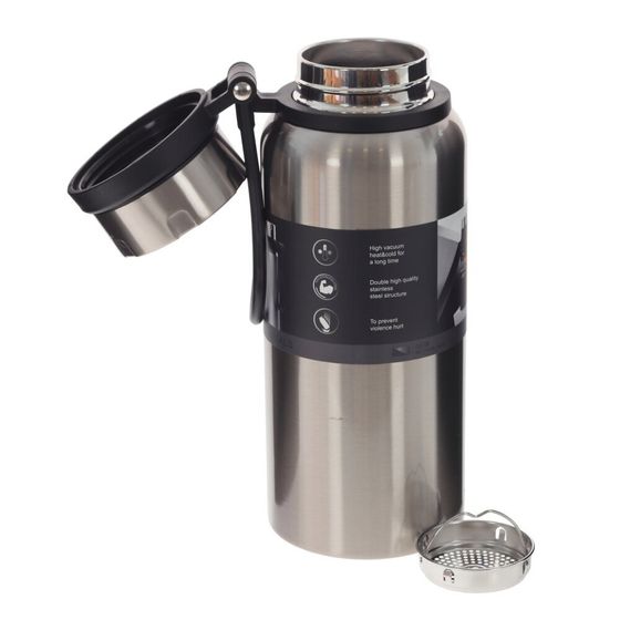 Термос с ситечком, 950 мл, L9 W9 H24 см, дизайн микс