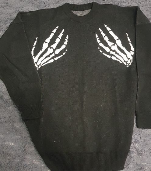 !09 Свитер женский вязанный теплый с принтом "Ручки" Размер ONE SIZE(42-48)