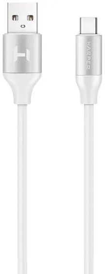 Кабель Harper USB 2.0 A(m) - Type-C(m) 2м силикон белый (SCH-732)