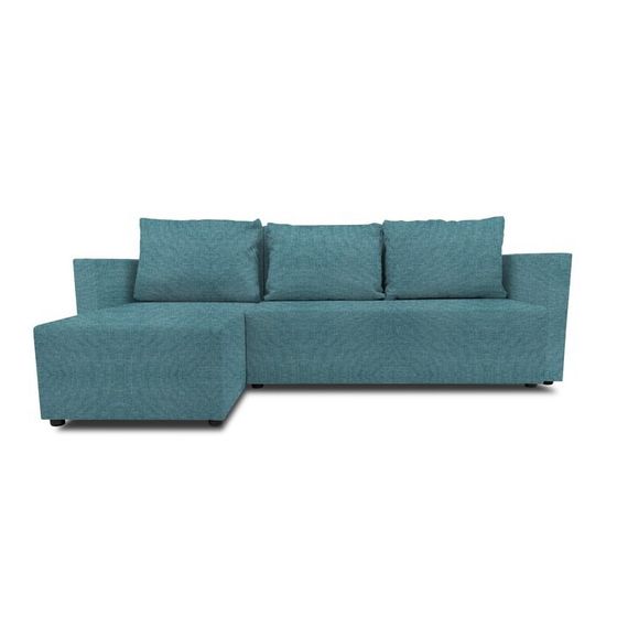 Угловой диван «Алиса 3», еврокнижка, рогожка savana plus, цвет mint