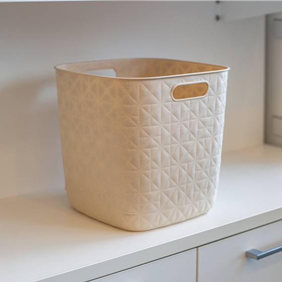 Корзина квадратная SOFTEX Q кремовая 15л