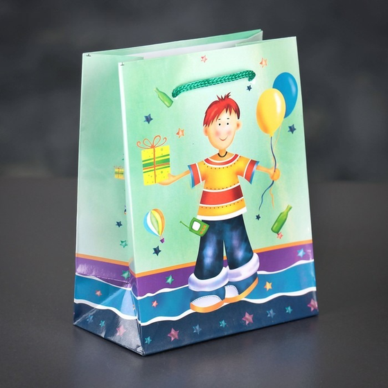 !09 Пакет ламинированный (набор 11 штук) &quot;День рождения&quot;, 12 × 15 × 5 см.