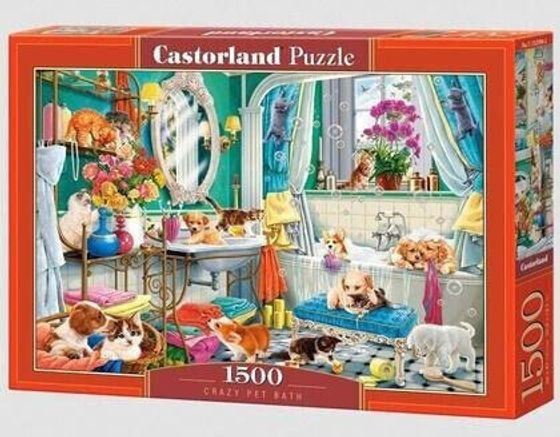 Castorland Puzzle 1500 Crazy Pet Bath CASTOR