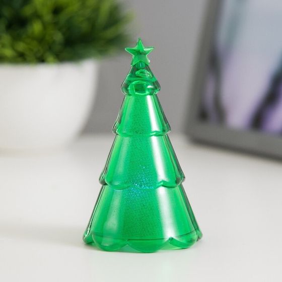 Фигурка светящаяся RISALUX «Елочка», LED-ночник, 1 Вт, RGB, 3×LR44, 5×5×9см