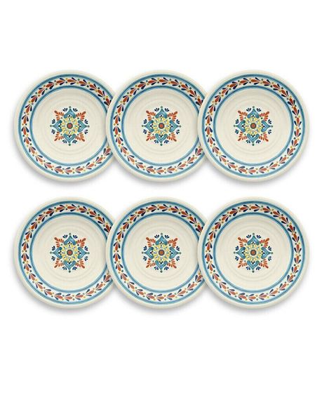 LaCena Medallion 6-Piece Salad Plate Set, 8.5&quot;