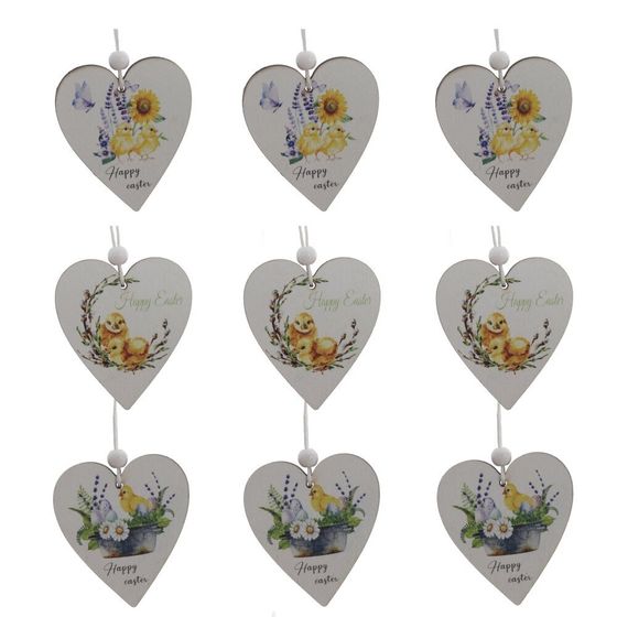 Набор из 9-ти изделий декоративных подвесных &quot;Сердце&quot; (5*0,5*6), L19,5 W6,5 H2 см