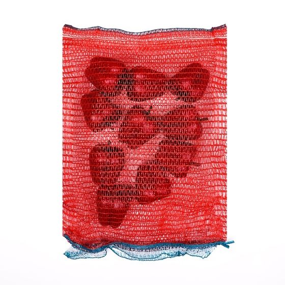 !09 Сетка овощная с ручками, 10 штук, красная, 30 х 47 см, 8 кг.