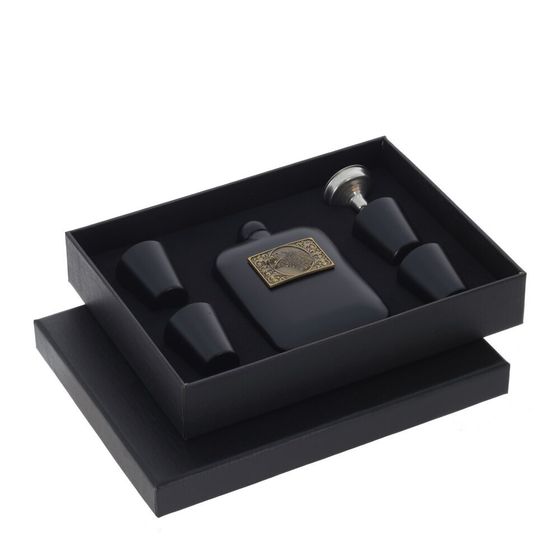 Набор из 6-ти предм.: фляжка 180 мл, 4 стопки 50 мл, воронка, Д23,5 Ш17,5 В4 см