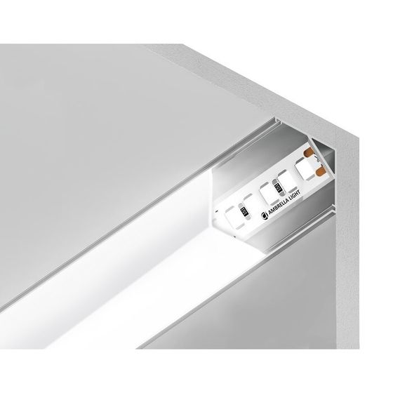 Профиль алюминиевый угловой квадратный Ambrella Illumination Alum Profile, GP2150AL, 2000х15.7х15.7 мм, цвет серебро, матовый рассеиватель