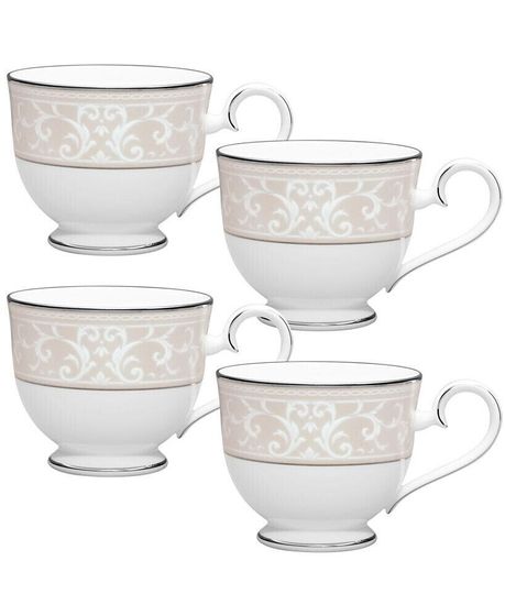 Montvale Platinum Set of 4 Cups, Service For 4