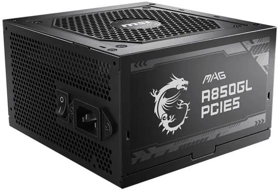 Блок питания 850W ATX MSI MAG A850GL 12cm fan 20+4pin 2x(4+4)pin 8xSATA 4xPCI-E 4xMolex 1xFDD (306-7ZP8A11-CE0)