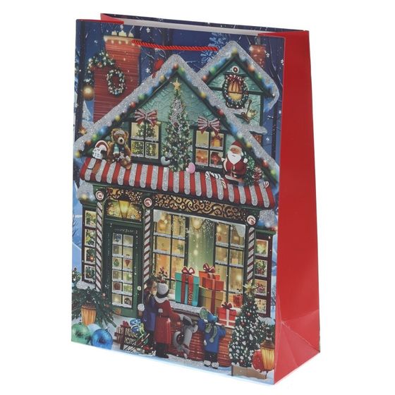 Пакет подарочный (бумага 210г/м2, блок 12шт), L18 W8,5 H23 см, 4в.