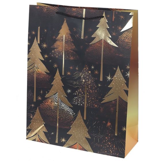 Пакет подарочный (бумага 210г/м2, блок микс 12шт), L31 W12 H40 см, 4в.