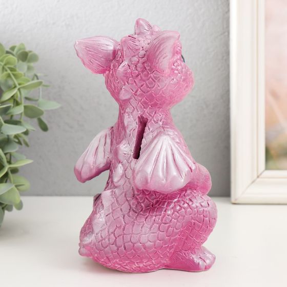 !Копилка "Дракончик" 18х10х10 см, розовый