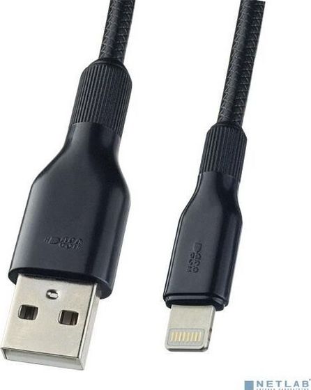 Кабель Perfeo USB 2.0 A(m) - Lightning(m) Light SOFT силикон 1м черный (I4318)