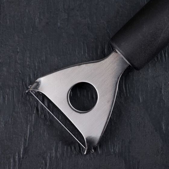 !09 Овощечистка горизонтальная «Чили», 18,5 см, цвет чёрный