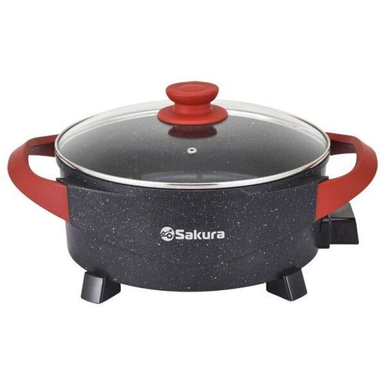 Электросковорода Sakura SA-7715BR Master Chef 30см 2000Вт черный/красный