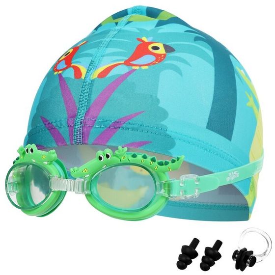 Набор для плавания «Африка»: шапочка, очки, беруши, зажим для носа