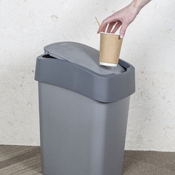 Контейнер для мусора FLIP BIN 10л серебристый/графит