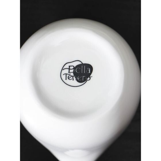 !09 Набор фарфоровый для специй на бамбуковой подставке BellaTenero «Капельки», 3 предмета: солонка 60 мл, перечница 60 мл, сахарница с ложкой 330 мл, цвет белый