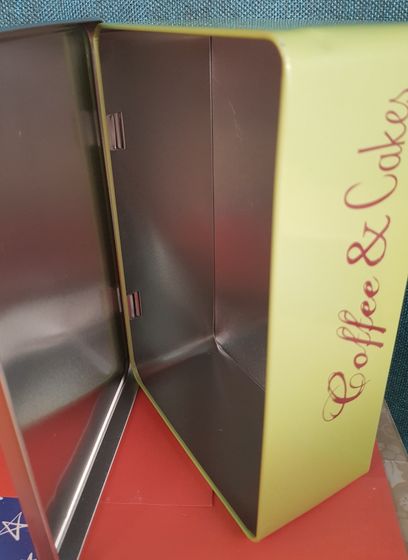 !09 Банка для хранения "Coffee", металл, горизонтальная,цвет зеленый