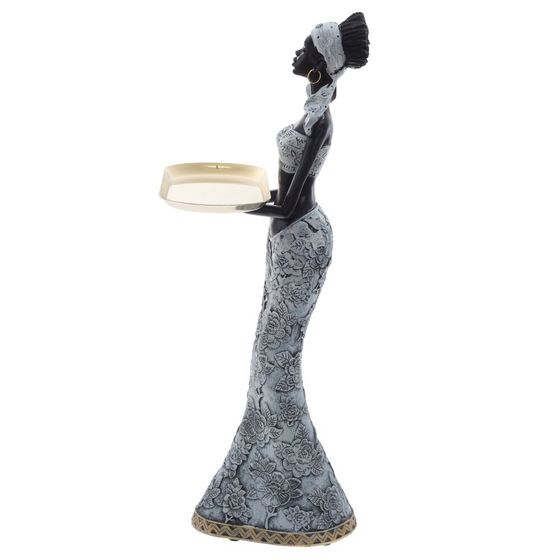 Фигурка декоративная &quot;Африканка&quot; с подносом, L22,5 W16,5 H45 см