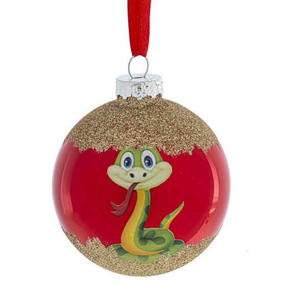 Украшение новогоднее &quot;Шар со змейкой&quot;, D 8 см, L8 W8 H9 см, 3в.