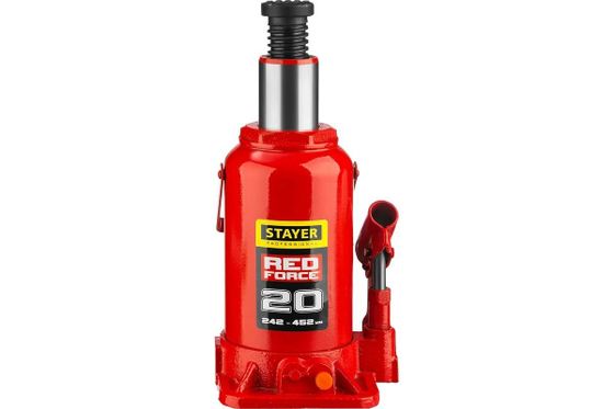 Домкрат бутылочный Stayer RED FORCE 20т 242-452мм (43160-20_z01)