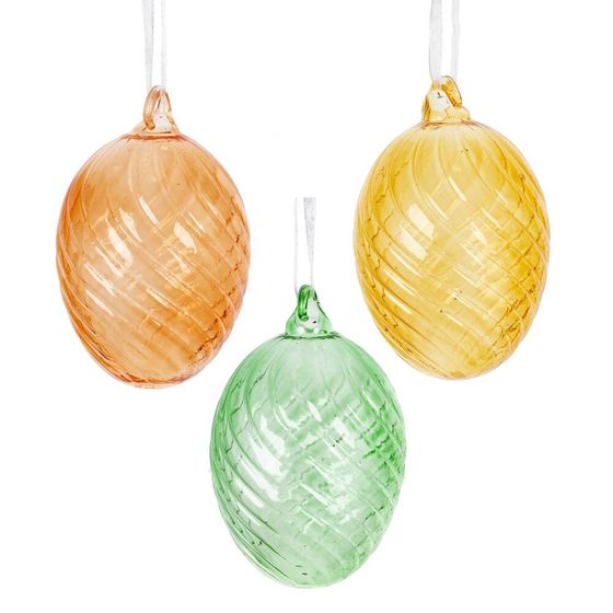 Набор из 3-х изделий декоративных подвесных &quot;Яйцо пасхальное&quot; (6*9), L19 W10 H6 см