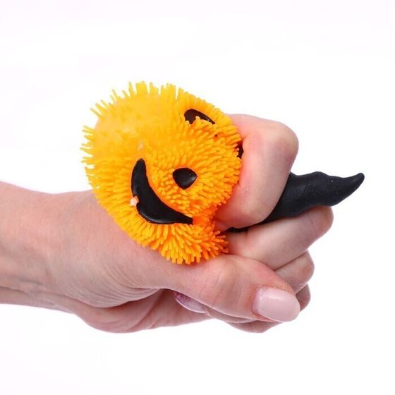 !09 Мялка (набор 3 штуки): Антистресс сквиш мялка «Тыква в шляпе» (1 штука) + «Сова», на резинке, цвет фиолетовый(2 штуки)