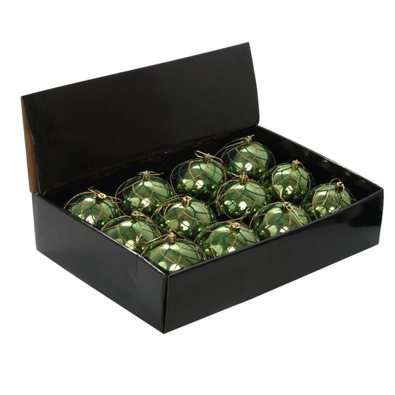 Набор из 12шт Украшение новогоднее Шар &quot;Алмазная сетка&quot;, D 8 см, L35 W27 H8,5 см