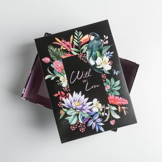 !Коробка складная 2 штуки «Цветочный сад», 21 × 15 × 7 см