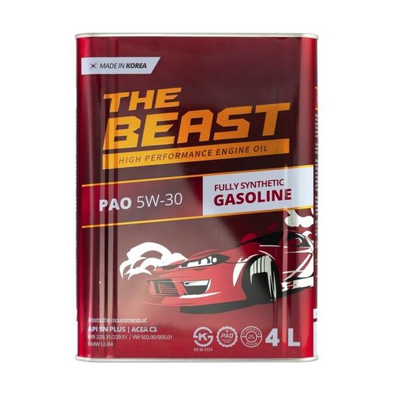 Масло моторное THE BEAST PAO 5W-30, синтетическое, 4 л