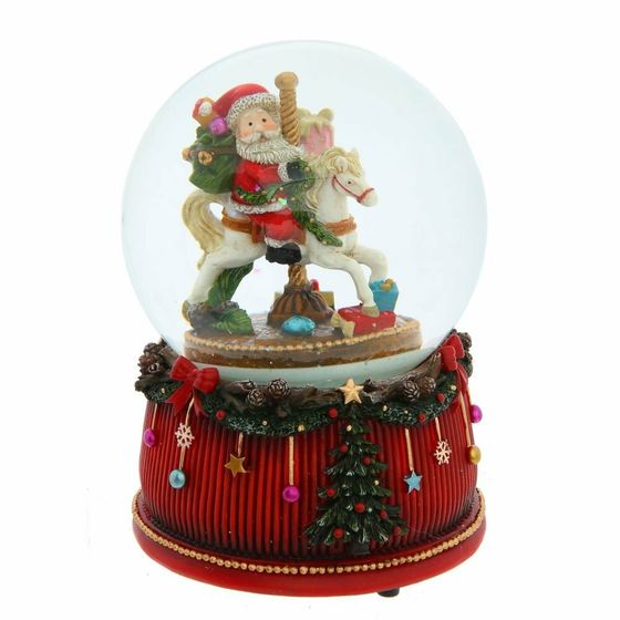 Фигурка декоративная в стекл. шаре с муз.и функц. движения &quot;Дед Мороз, D 10 см, L10 W10 H15 см