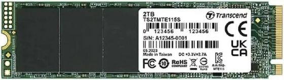 Накопитель SSD 2Tb Transcend PCI-E 3.0 x4 TS2TMTE115S 115S M.2 2280 0.2 DWPD