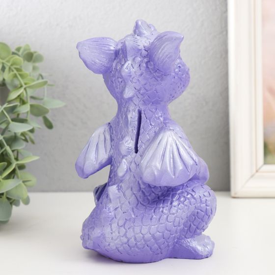 !09 Копилка "Дракончик" 18х10х10 см, цвет сиреневый