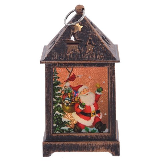 Изделие декоративное &quot;Фонарь&quot; (подсвет, LR44 х3шт) L6,5 W6,5 H12 см, 2в.