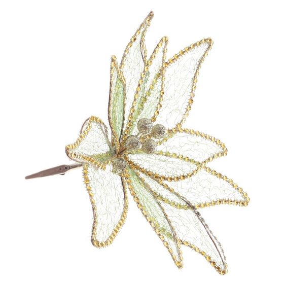 Цветок искусственный &quot;Пуансеттия&quot; (на клипсе), L23 W23 H12 см