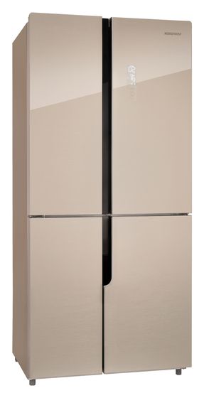 Холодильник NordFrost RFQ 510 NFGY inverter бежевое стекло с полоской (Side-by-Side)