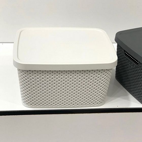 Ящик для хранения DIAMOND розовый 13л с крышкой