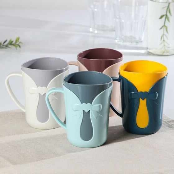 !09 Набор 3 предмета - Кружка «Бант», 400 мл, цвет МИКС