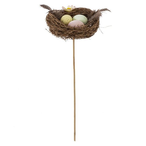 Изделие декоративное (вставка) &quot;Гнездо пасхальное&quot; (8*7*3) (блок 12 шт), L7 W7,5 H22 см, 2в.