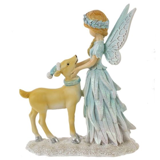 Фигурка декоративная &quot;Фея с олененком&quot;, L13 W6 H17 см