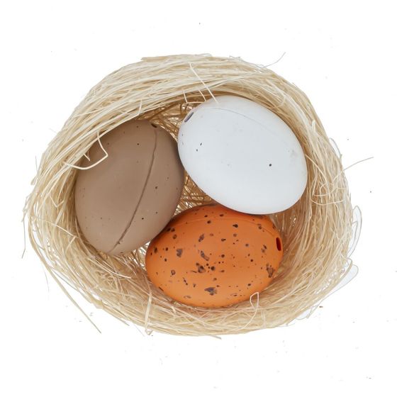 Набор из 4-х изделий декоративных "Гнездо пасхальное" (5,5*2), L14 W2 H17 см