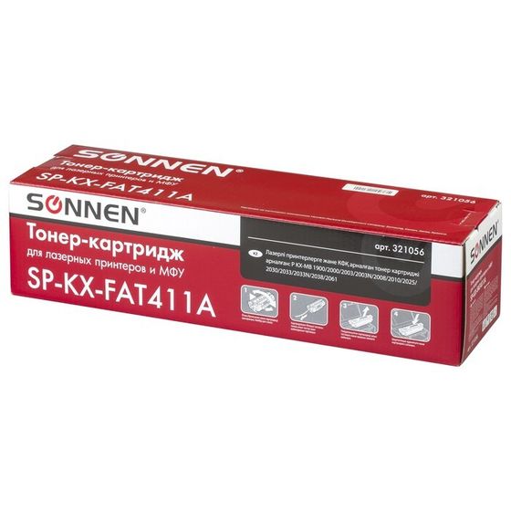 Картридж SONNEN KX-FAT411А для Panasonic KX-MB2000/2020/2030 (2000k), черный