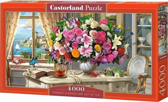 Castorland Puzzle 4000 Summer Flowers and Cup of Tea